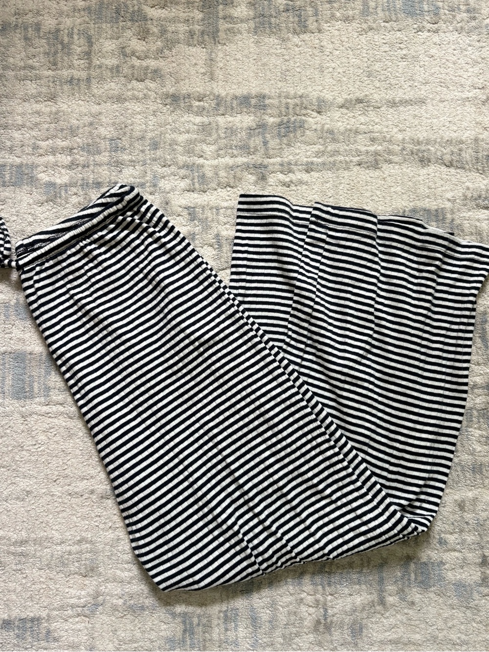 H&M Navy and White Wide Leg Striped Pants